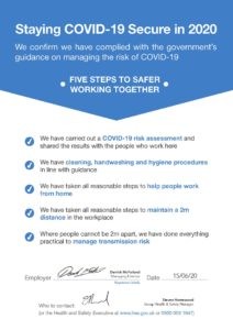 COVID-19 secure certificate