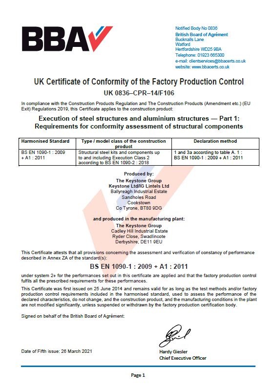 CE Mark Certificate Swadlincote