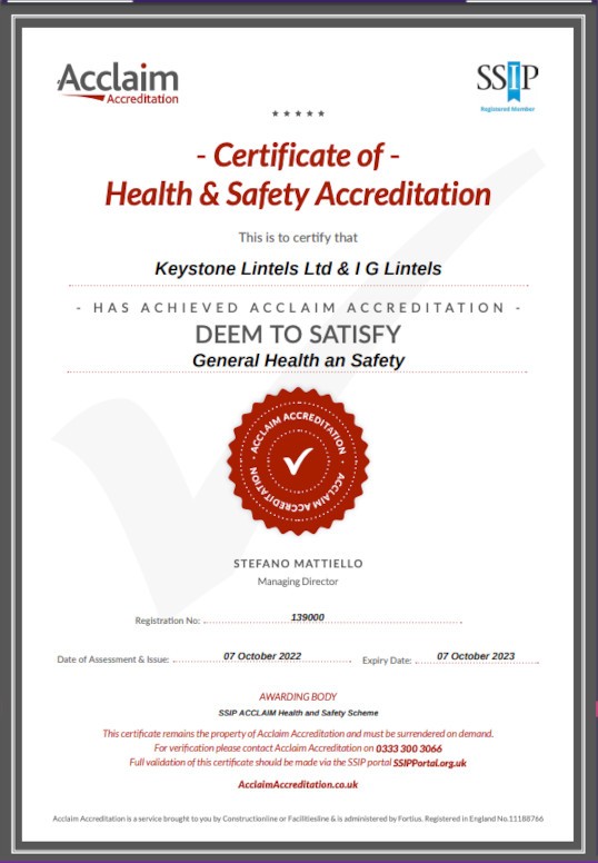 Health & Safety Accreditation Certificate