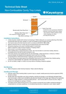 Non-Combustible Cavity Tray Lintels